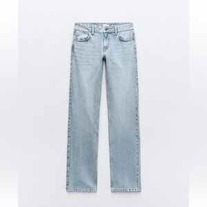zara low waisted straight leg jeans